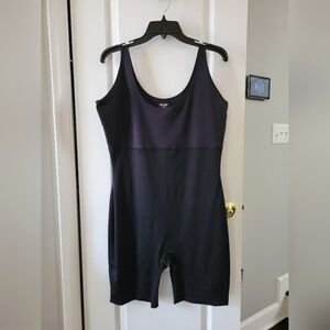 SPANX OnCore Mid-Thigh Open Gusset Shapewear Bodysuit Black Plus Size 2X